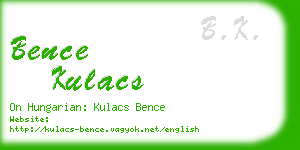 bence kulacs business card